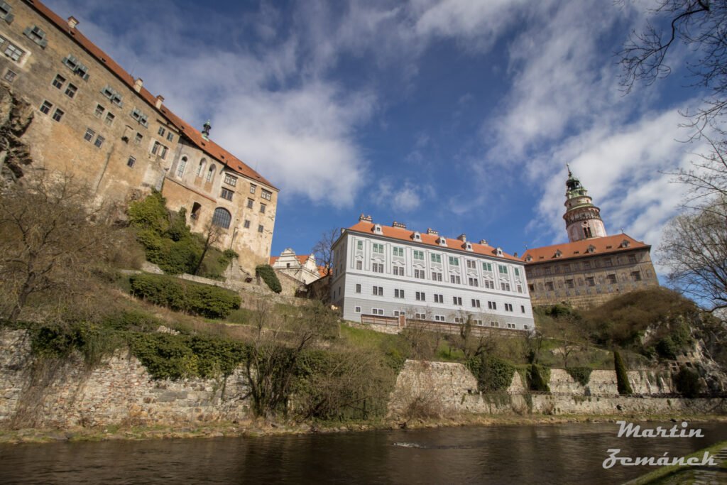 Český Krumlov - Pohled z ostrova na hrad