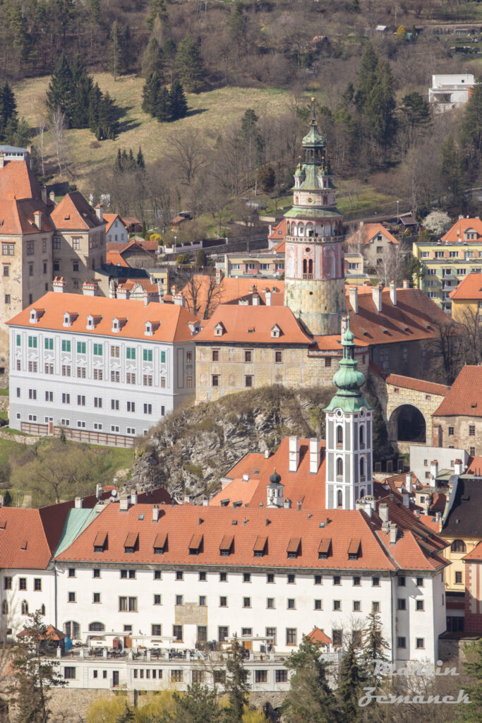 Český Krumlov -Pohled z Křížové hory na centrum